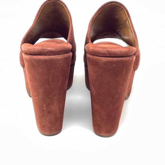 Clergerie Dolcy Platform Wedge Sandal Mule Suede Brown 36.5 - Picture 5 of 10